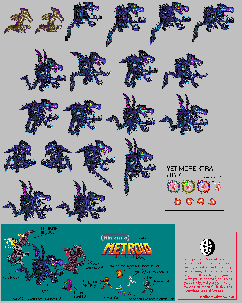 Ridley sprite, from Metroid Fusion